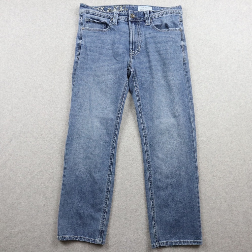 TK Axel Jeans Mens 32x30 Slim Boot Cut Stretch Flex Western 5-Pocket Denim Blue